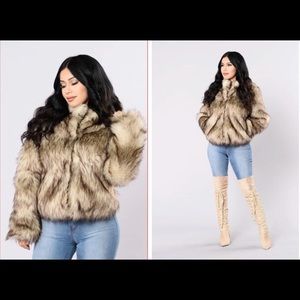 FashionNova Fernanda Fur Coat - Natural